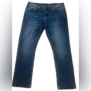 THE PERFECT JEAN NYC Dark Blue Denim SLIM FIT SUPER STRETCH Jeans Sz 36/30 EUC